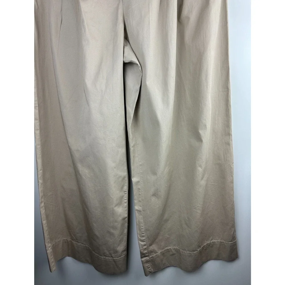 NWT LOFT 2024 Poplin Super Wide Leg Pants Toasted Beige Tan Khaki Womens Size 14 - Picture 4 of 11